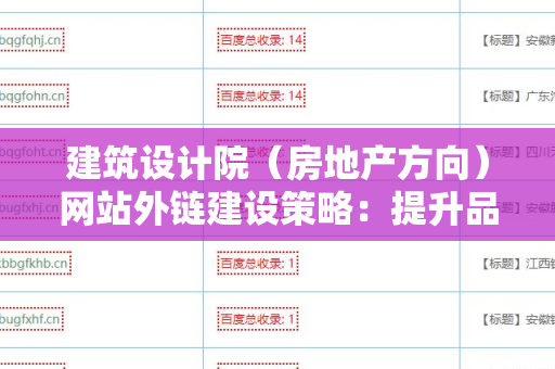 建筑设计院（房地产方向）网站外链建设策略：提升品牌影响力与流量