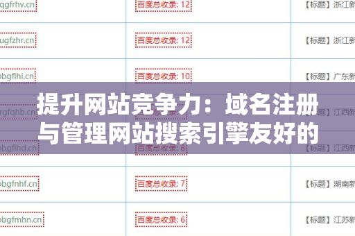 提升网站竞争力：域名注册与管理网站搜索引擎友好的外链策略