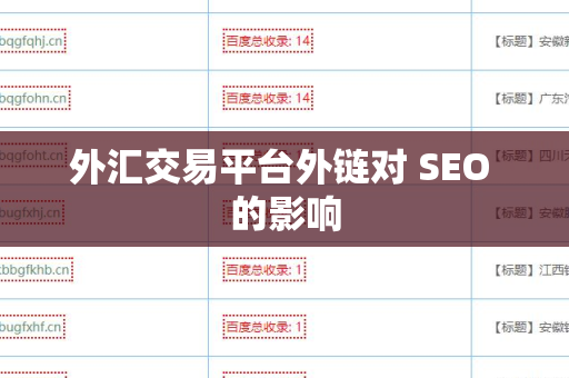 外汇交易平台外链对 SEO 的影响