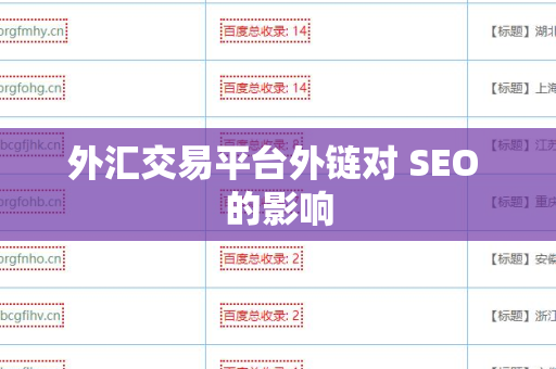 外汇交易平台外链对 SEO 的影响
