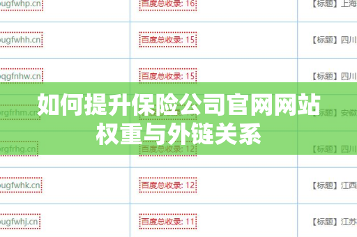如何提升保险公司官网网站权重与外链关系