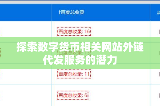 探索数字货币相关网站外链代发服务的潜力