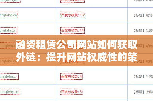 融资租赁公司网站如何获取外链：提升网站权威性的策略