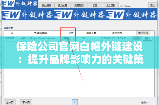 保险公司官网白帽外链建设：提升品牌影响力的关键策略