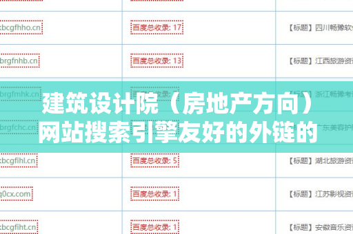建筑设计院（房地产方向）网站搜索引擎友好的外链的有效策略