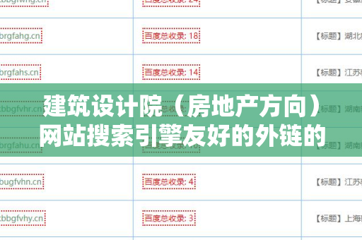 建筑设计院（房地产方向）网站搜索引擎友好的外链的有效策略