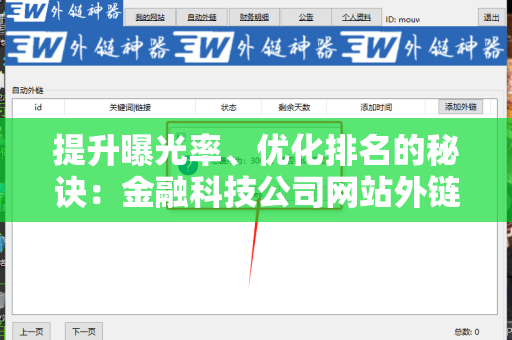 提升曝光率、优化排名的秘诀：金融科技公司网站外链代发服务