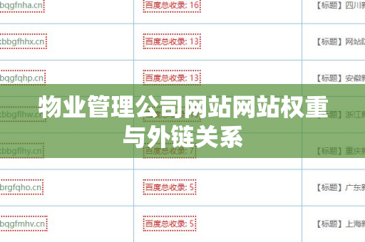 物业管理公司网站网站权重与外链关系