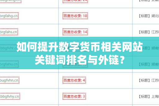 如何提升数字货币相关网站关键词排名与外链？