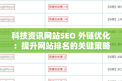 科技资讯网站SEO 外链优化：提升网站排名的关键策略