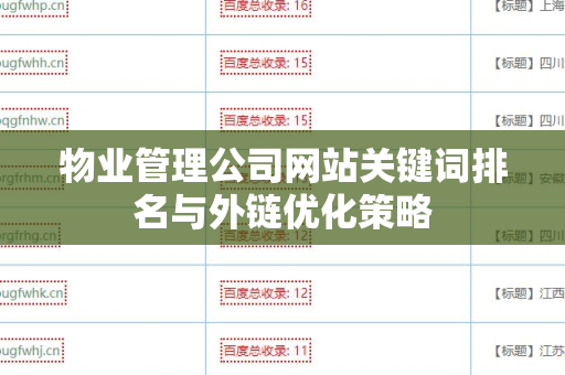 物业管理公司网站关键词排名与外链优化策略