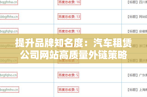 提升品牌知名度：汽车租赁公司网站高质量外链策略