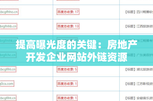 提高曝光度的关键：房地产开发企业网站外链资源