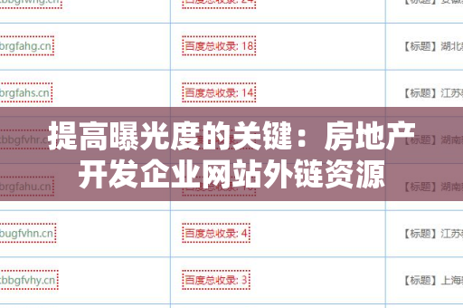 提高曝光度的关键：房地产开发企业网站外链资源