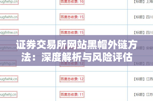 证券交易所网站黑帽外链方法：深度解析与风险评估