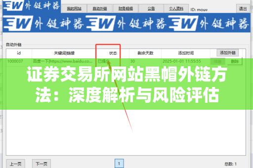 证券交易所网站黑帽外链方法：深度解析与风险评估