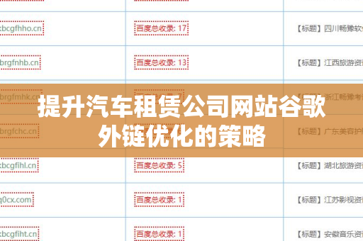 提升汽车租赁公司网站谷歌外链优化的策略