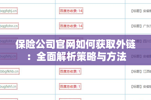 保险公司官网如何获取外链：全面解析策略与方法