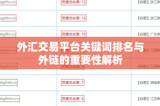 外汇交易平台关键词排名与外链的重要性解析