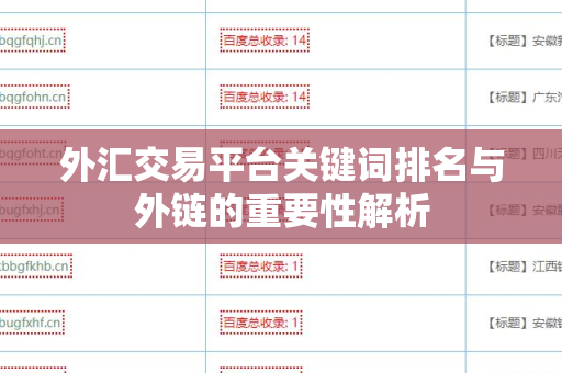 外汇交易平台关键词排名与外链的重要性解析