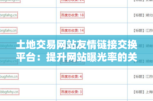 土地交易网站友情链接交换平台：提升网站曝光率的关键策略