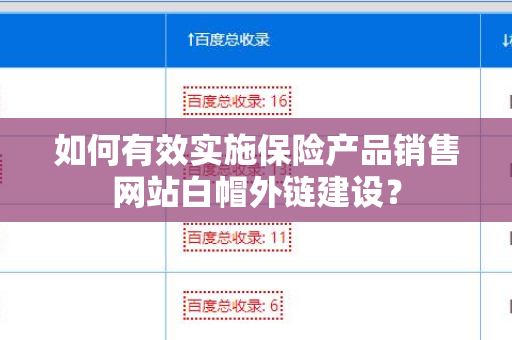 如何有效实施保险产品销售网站白帽外链建设？