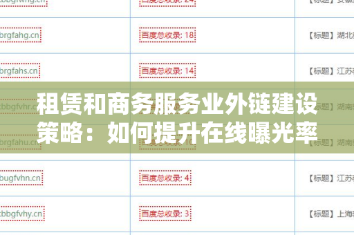 租赁和商务服务业外链建设策略：如何提升在线曝光率