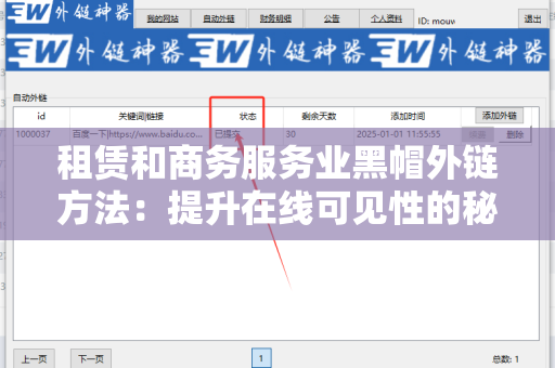 租赁和商务服务业黑帽外链方法：提升在线可见性的秘密武器