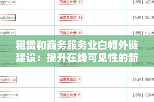 租赁和商务服务业白帽外链建设：提升在线可见性的新策略