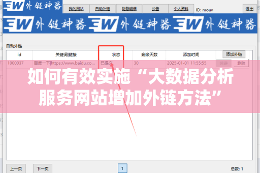 如何有效实施“大数据分析服务网站增加外链方法”