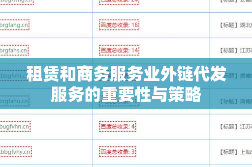 租赁和商务服务业外链代发服务的重要性与策略