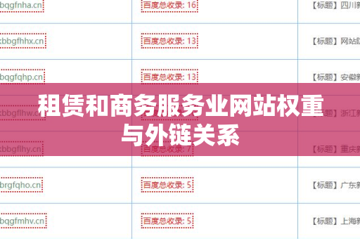 租赁和商务服务业网站权重与外链关系