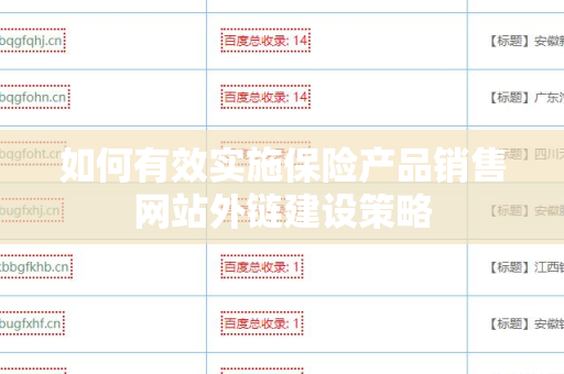 如何有效实施保险产品销售网站外链建设策略