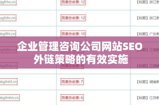 企业管理咨询公司网站SEO 外链策略的有效实施