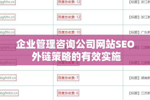 企业管理咨询公司网站SEO 外链策略的有效实施