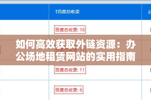 如何高效获取外链资源：办公场地租赁网站的实用指南