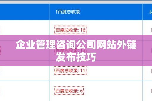 企业管理咨询公司网站外链发布技巧