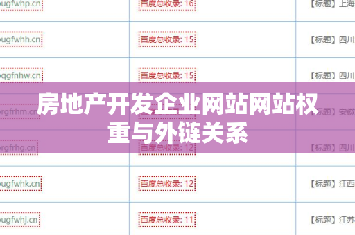 房地产开发企业网站网站权重与外链关系