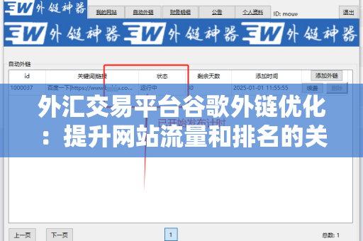 外汇交易平台谷歌外链优化：提升网站流量和排名的关键策略