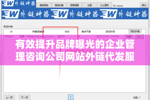 有效提升品牌曝光的企业管理咨询公司网站外链代发服务
