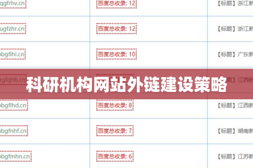 科研机构网站外链建设策略