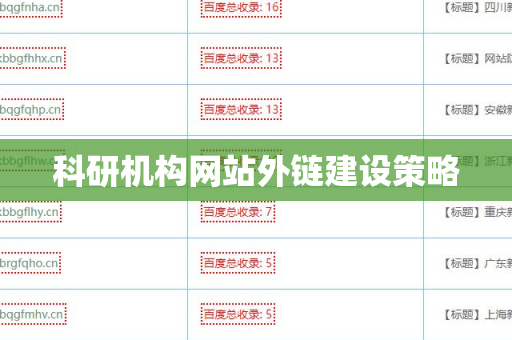 科研机构网站外链建设策略