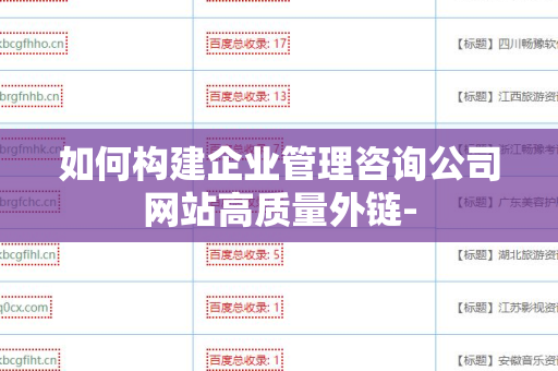 如何构建企业管理咨询公司网站高质量外链-