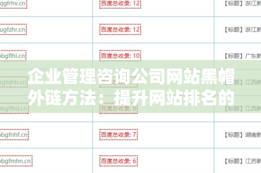 企业管理咨询公司网站黑帽外链方法：提升网站排名的技巧与风险分析