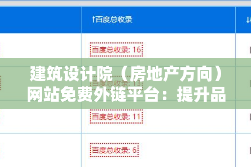 建筑设计院（房地产方向）网站免费外链平台：提升品牌知名度的利器
