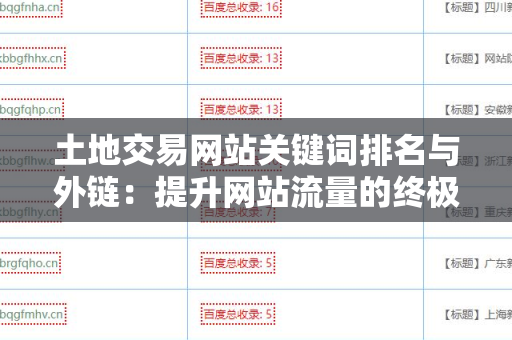 土地交易网站关键词排名与外链：提升网站流量的终极指南