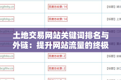 土地交易网站关键词排名与外链：提升网站流量的终极指南