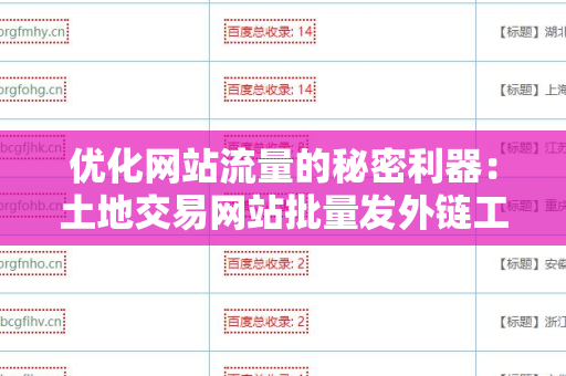 优化网站流量的秘密利器：土地交易网站批量发外链工具