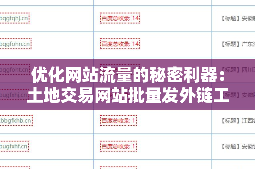 优化网站流量的秘密利器：土地交易网站批量发外链工具