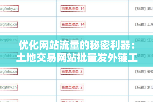 优化网站流量的秘密利器：土地交易网站批量发外链工具